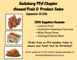 Salisbury FFA Begin Annual Fruit & Product Sales
